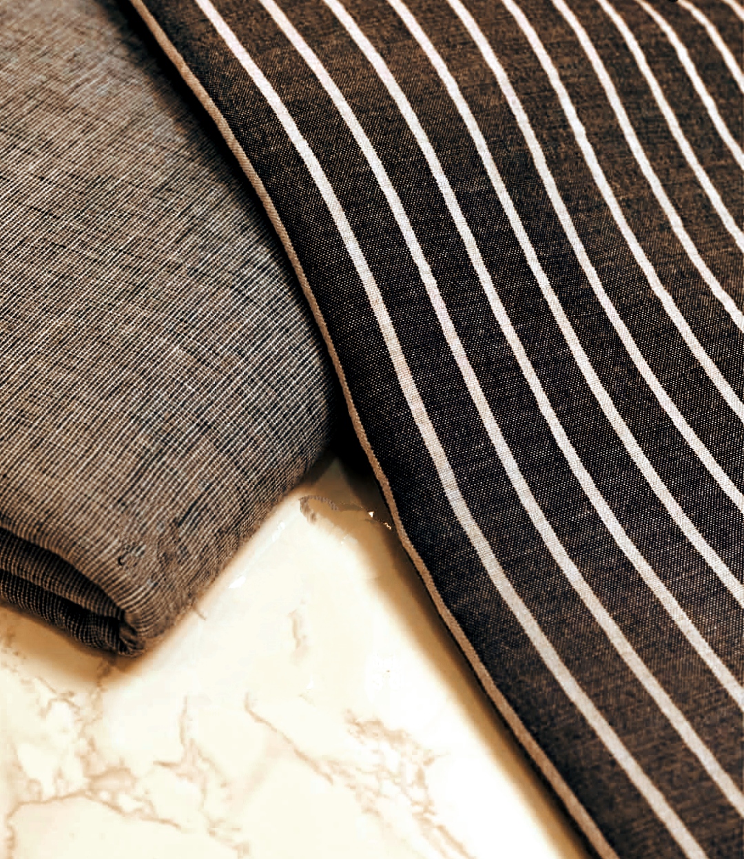 پارچه لینن راه راه مشکی