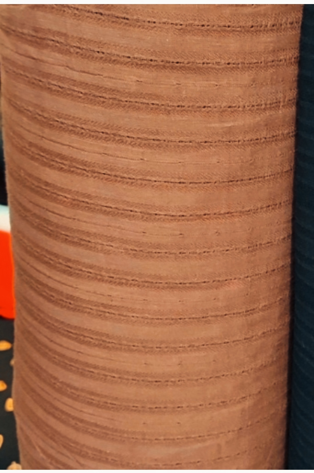 پارچه لنین خامه دوزی شکلاتی