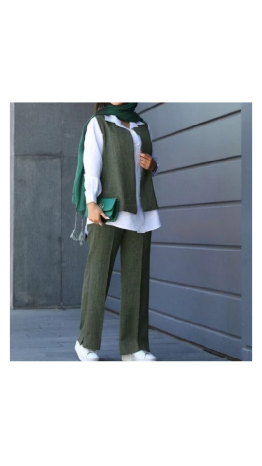 ست ست سه تکه وست و شومیز شلوار شیک و تابستانه