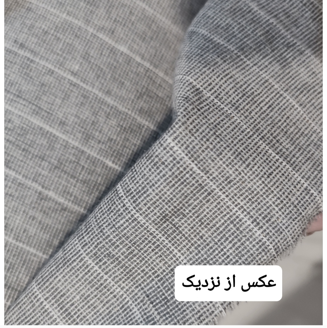 پارچه کتان راه راه طوسی