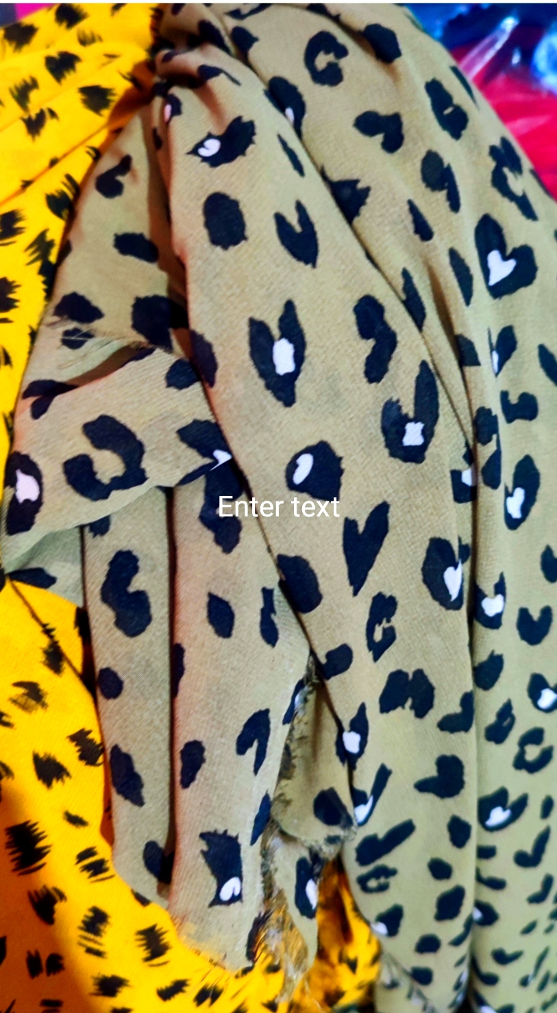 پارچه کرپ پلنگی سبز شومیزی